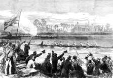 The Universities Boat-Race: Cambridge winning, 1870. Creator: Unknown.