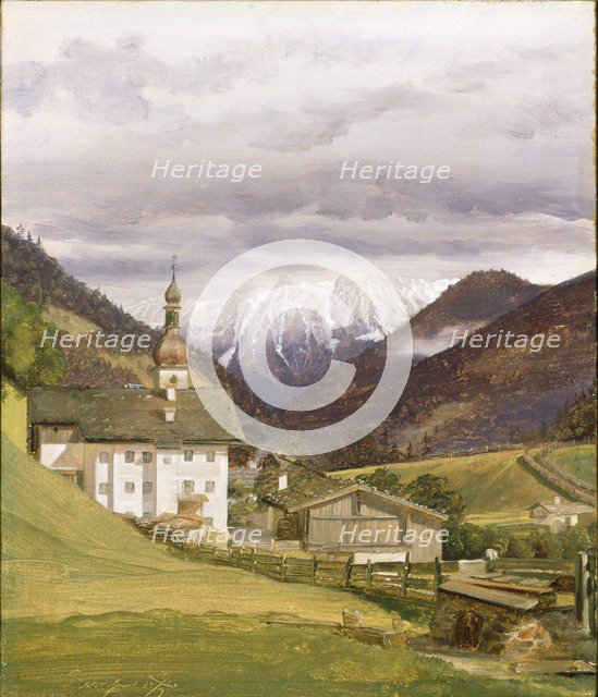 The Church of Ramsau, 1832. Artist: Wilhelm Bendz.