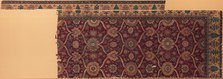 Fragments of a Carpet with Lattice and Blossom Pattern, India or present-day Pakistan, ca. 1650. Creator: Unknown.