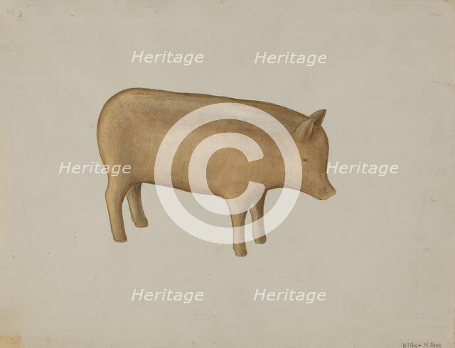 Wooden Pig, 1935/1942. Creator: Wilbur M Rice.