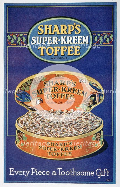 Advert for Sharp's Super-Kreem Toffee, 1928. Artist: Unknown