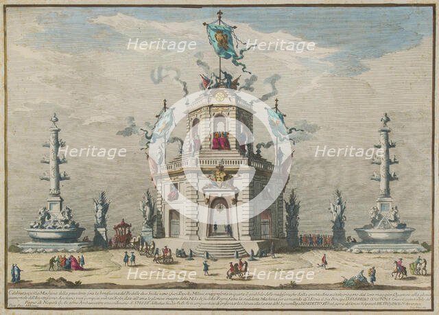 The Chinèa (Festa della Chinea) in Rome, 1753-1759. Creator: Vasi, Giuseppe (1710-1782).