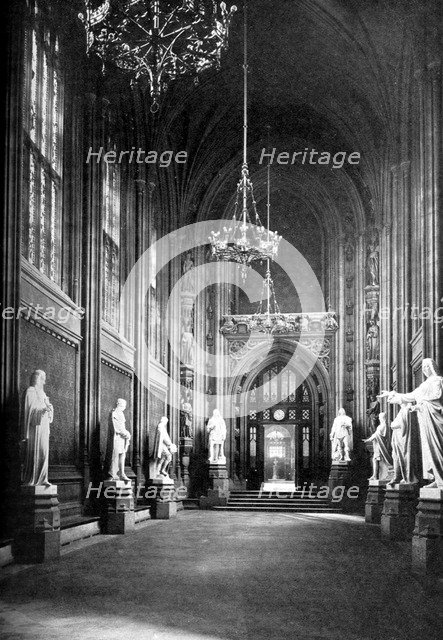 St Stephen's Hall, Palace of Westminster, London, c1905. Artist: Unknown