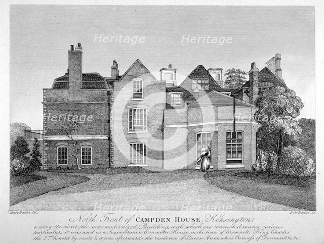 View of Campden House, Kensington, London, c1820.  Artist: Robert Banks