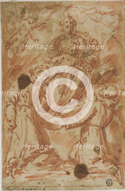 Virgin and Child in Glory Worshipped by Two Monk Saints, n.d. Creator: Benedetto Montagna.