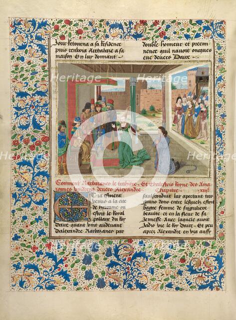 Bagoas/Bagoe Pleads on Behalf of Nabarzanes, about 1470-1475. Creator: Master of the Jardin de vertueuse consolation.