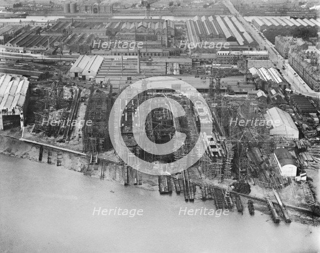 Barrow-in-Furness Shipyard, Cumbria, 1920. Artist: Aerofilms.