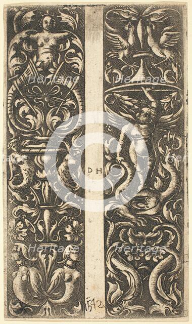 Ornament with Sirens and Ornament with Genius. Creator: Daniel Hopfer.