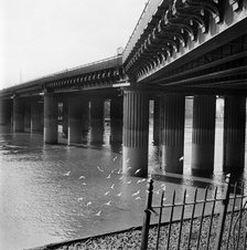 Cannon Street Railway Bridge, London, 1968. Artist: John Gay
