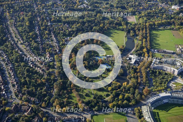 Cannon Hill Park, a late 19th century public park, Birmingham, 2024. Creator: Damian Grady.