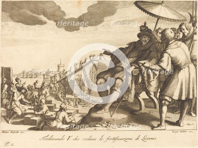 Construction and Fortification of the Port of Livorno, c. 1614. Creator: Jacques Callot.