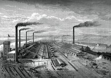 The iron and steel works at Barrow, c1880. Artist: Unknown