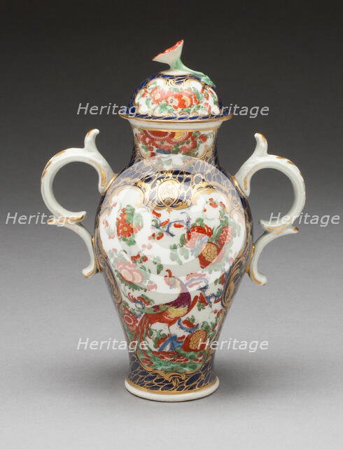 Covered Vase, Worcester, c. 1770. Creator: Royal Worcester.