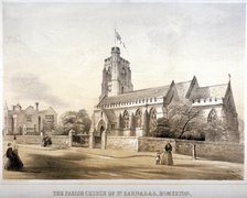 St Barnabas' Church, Homerton, Hackney, London, c1850. Artist: CJ Greenwood