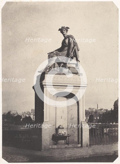 [Allegorical Sculpture of Industry, Pont du Carrousel], 1852. Creator: Charles Marville.