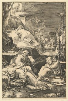 The Agony in the Garden, from The Passion of Christ, ca. 1598-1653. Creator: Abraham Hogenberg.
