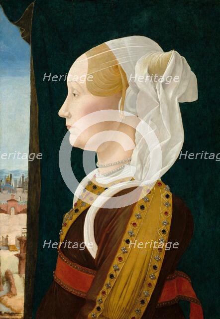 Ginevra Bentivoglio, c. 1474/1477. Creator: Ercole de' Roberti.