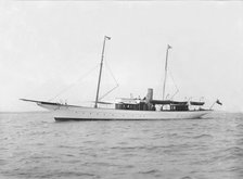 Steam yacht 'Iliona' under way, 1914. Creator: Kirk & Sons of Cowes.