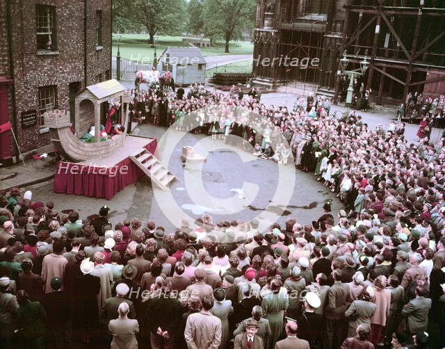 York Festival: performance of a pageant cart play, "The Flood", outside York Minster, c1960s. Creator: Arthur Charles Kirby Ware.