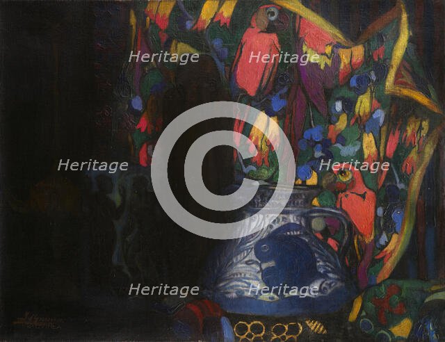 Still life with parrots, c1914-1920. Creator: Guinea, Isidoro (1893-1947).