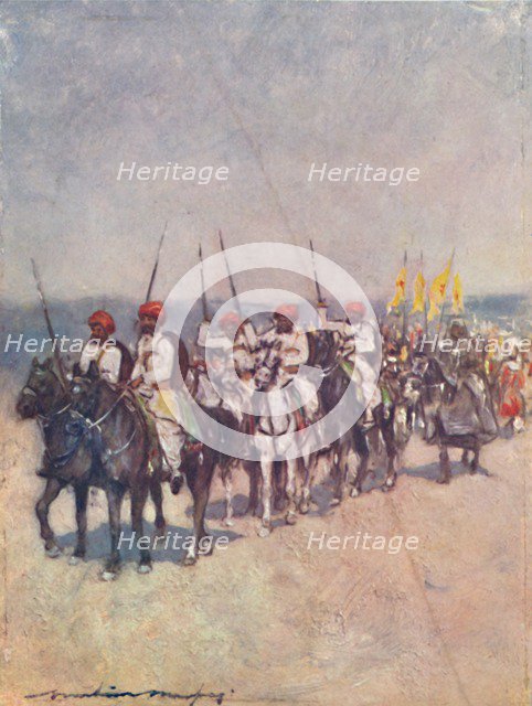 'Spear-bearers from Cutch', 1903. Artist: Mortimer L Menpes.