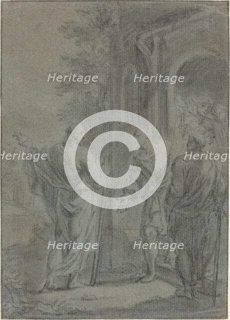 Figures (Christ Calling One of the Apostles?), 17th century. Creator: Unknown.