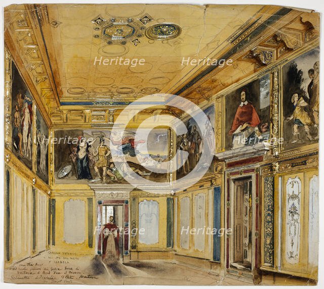 Gabinetto d'Isabella d'Este, Mantua, 1842. Creator: Joseph Nash.
