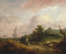 Coastal Landscape with a Shepherd and His Flock, between 1783 and 1784. Creator: Thomas Gainsborough.