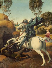 Saint George and the Dragon, c. 1506. Creator: Raphael.