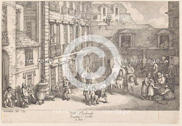 Hotel d'Hambourgh, Quartiere St. Germain a Paris, 1789., 1789. Creator: Thomas Rowlandson.