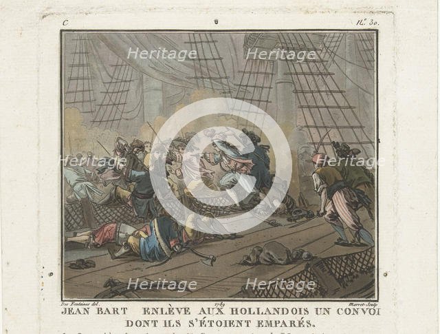 Jean Bart in the Battle of Texel on 29 June 1694, 1789. Creator: Anonymous.