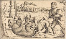 Bear Hunt, 1545. Creator: Augustin Hirschvogel.