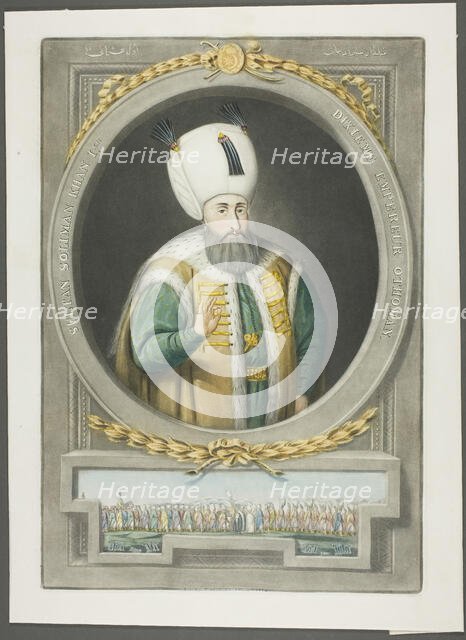 Soliman Kahn I, from Portraits of the Emperors of Turkey, 1815. Creator: John Young.