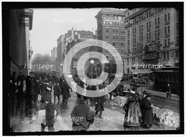 Street scene near Keith's Theater, Washington, D.C., between 1913 and 1918. Creator: Harris & Ewing.