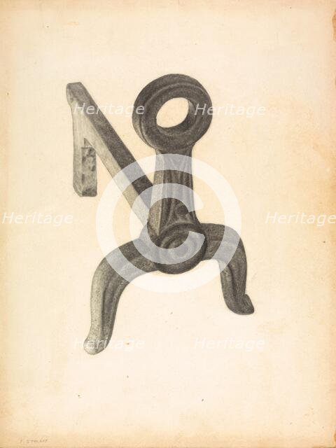 Andiron, c. 1937. Creator: Jack Staloff.