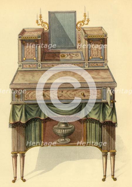 Dressing table in satinwood, 1804, (1946).  Creator: Unknown.