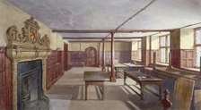 Interior view of the boys' dining room in Charterhouse, London, 1885.                                Artist: John Crowther