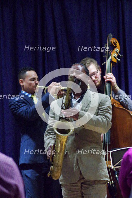 Denys Baptiste and  Allessio Phelps, Watermill Jazz Club, Dorking, Surrey, 2014. Artist: Brian O'Connor.