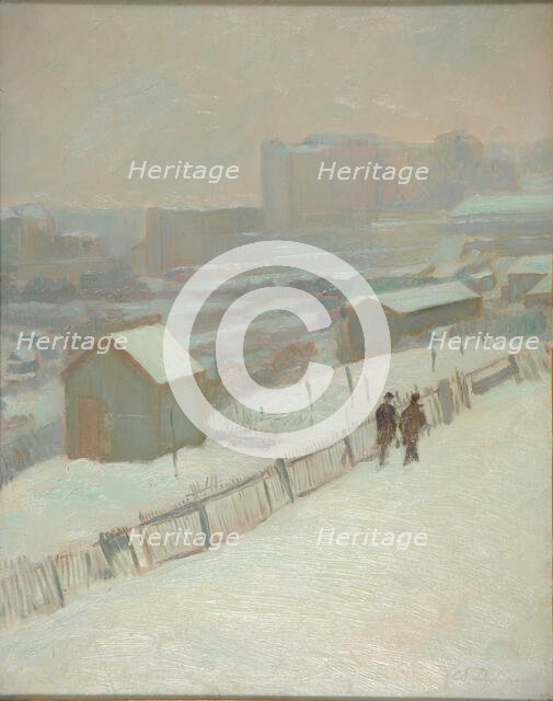 Snow in Montmartre, End of 19th cen.. Creator: Dulac, Charles-Marie (1865-1898).