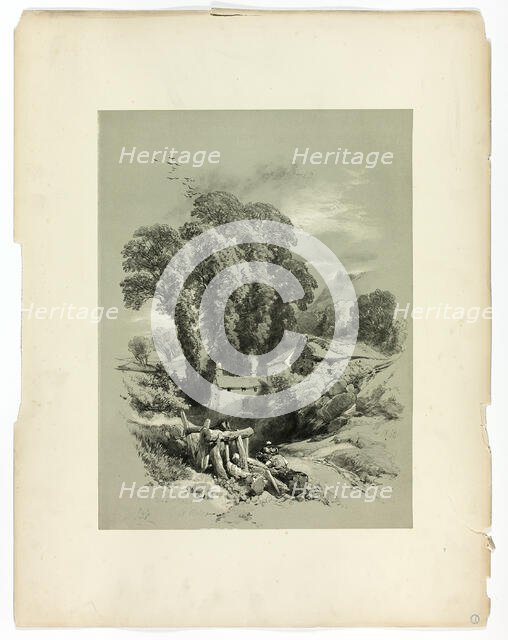 Row W. Trefriw, Wales, from Picturesque Selections, c. 1860. Creator: James Duffield Harding.