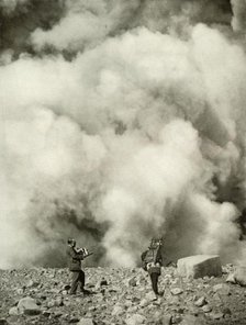 'Smoke and Steam Rising from Asama's Crater after the Explosion', 1910. Creator: Herbert Ponting.