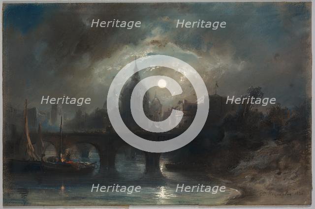 View of a City at Night, 1831. Creator: Camille Roqueplan (French, 1803-1855).