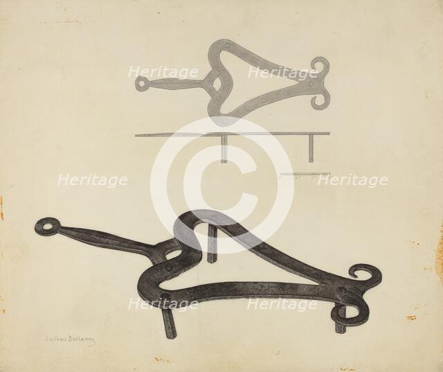 Flat Iron Holder, c. 1940. Creator: Julius Bellamy.