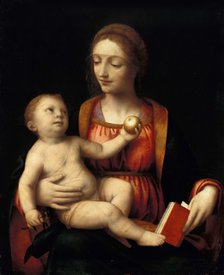 The Madonna and child holding an Apple, ca 1525-1550.