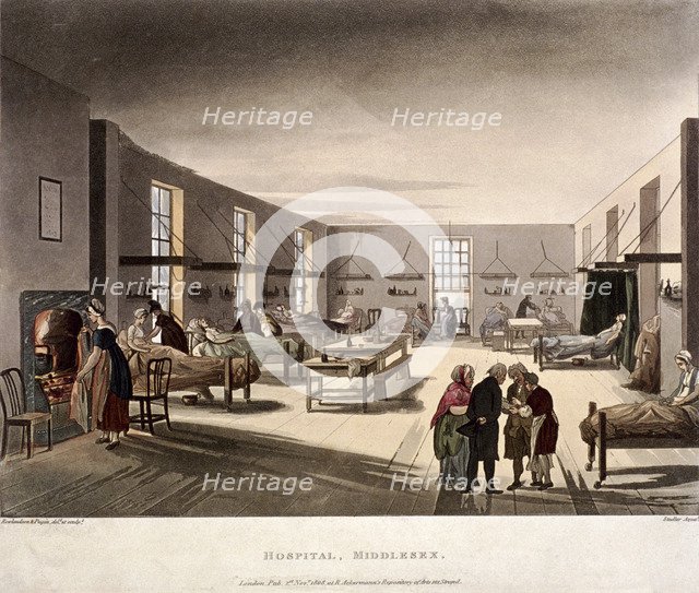 Mortimer Street, Marylebone, London, 1808. Artist: Joseph Constantine Stadler