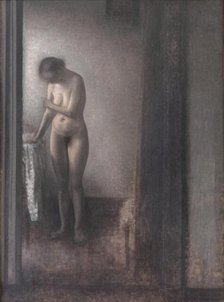 Standing Female Nude;Female Model, 1909-1910. Creator: Vilhelm Hammershøi.