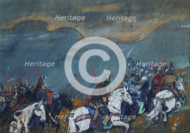 Army of Tsar Dodon. Illustration for the fairy tale The Golden Cockerel by A. Pushkin. Artist: Malyutin, Sergei Vasilyevich (1859-1937)