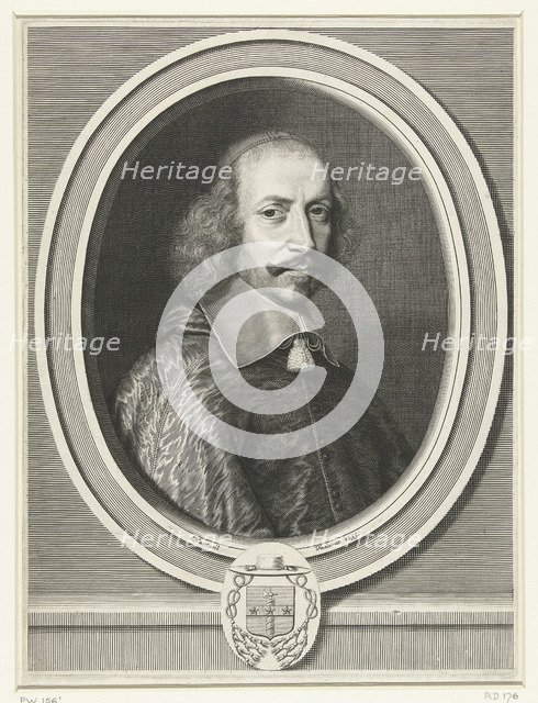 Portrait of Cardinal Mazarin, 1655. Artist: Nanteuil, Robert (1623-1678)