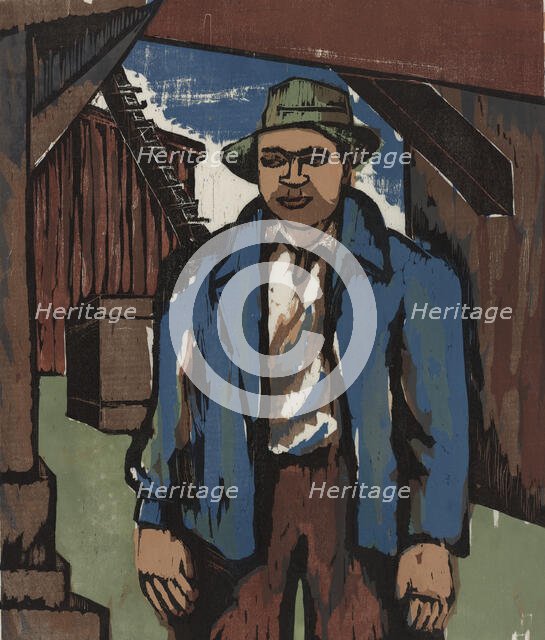Man at Construction, ca.1935 - 1943. Creator: Rosa Rush.