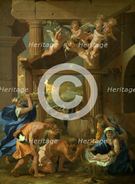 'The Adoration of the Shepherds', c1633. Artist: Nicolas Poussin